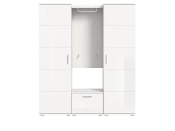 Inn.Furn Garderobe Set Weiß Hochglanz 4-teilig 165 cm Viel Stauraum Grazie* Möbelserien