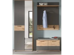 Inn.Furn Garderoben-Set Eiche Grau 3-teilig 175 cm mit Soft-Close Tomaso* Möbelserien