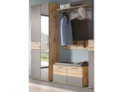 Inn.Furn Garderoben-Set Eiche Grau 3-teilig 175 cm mit Soft-Close Tomaso* Möbelserien