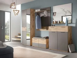 Inn.Furn Garderoben-Set Eiche Grau 3-teilig 175 cm mit Soft-Close Tomaso* Möbelserien