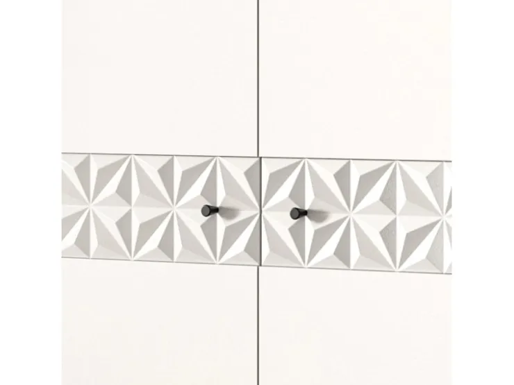 Inn.Furn Garderoben-Set in Weiß Hochglanz 226 cm Relief* Möbelserien