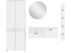 Inn.Furn Garderoben-Set in Weiß Hochglanz 226 cm Relief* Möbelserien