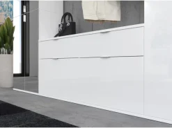 Inn.Furn Garderoben-Set 4-teilig Weiß Hochglanz 212 cm mit Spiegel SystemX* Möbelserien