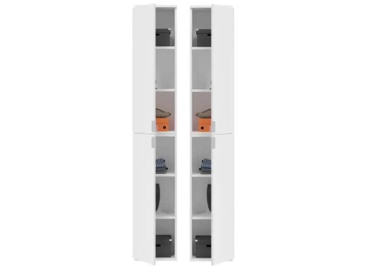 Inn.Furn Garderoben-Set 4-teilig Weiß Hochglanz 212 cm mit Spiegel SystemX* Möbelserien