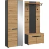 Inn.Furn Garderoben-Set 3-teilig in Eiche und Grau 160 cm Cooper