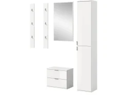 Inn.Furn Garderoben-Set 5-teilig in Weiß Hochglanz 153 cm SystemX