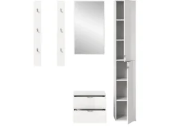 Inn.Furn Garderoben-Set 5-teilig in Weiß Hochglanz 153 cm SystemX