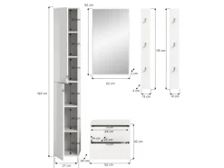 Inn.Furn Garderoben-Set 5-teilig in Weiß Hochglanz 153 cm SystemX