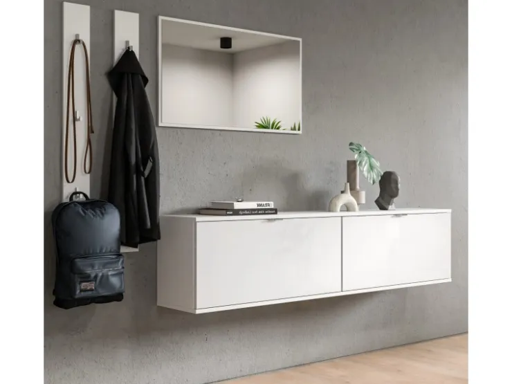 Inn.Furn Garderoben-Set 5-teilig in Weiß Hochglanz 238 cm SystemX