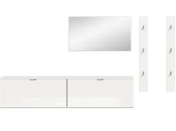 Inn.Furn Garderoben-Set 5-teilig in Weiß Hochglanz 238 cm SystemX