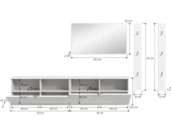 Inn.Furn Garderoben-Set 5-teilig in Weiß Hochglanz 238 cm SystemX