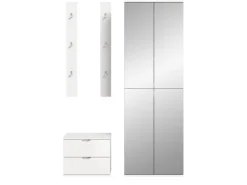 Inn.Furn Garderoben-Set 4-teilig in Weiß Hochglanz 128 cm SystemX* Möbelserien