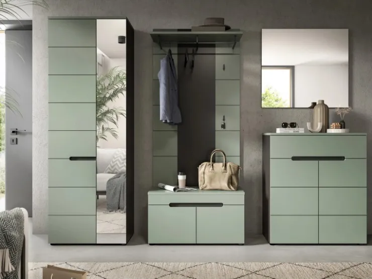 Inn.Furn Garderoben-Set 5-teilig in Salbei und Grau 255 cm Cooper* Möbelserien