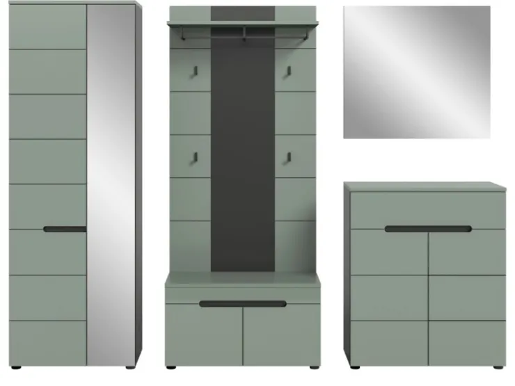 Inn.Furn Garderoben-Set 5-teilig in Salbei und Grau 255 cm Cooper* Möbelserien