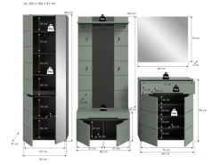 Inn.Furn Garderoben-Set 5-teilig in Salbei und Grau 255 cm Cooper* Möbelserien