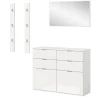 Inn.Furn Garderoben-Set 4-teilig in Weiß Hochglanz 166 cm SystemX