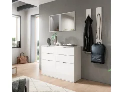 Inn.Furn Garderoben-Set 4-teilig in Weiß Hochglanz 166 cm SystemX