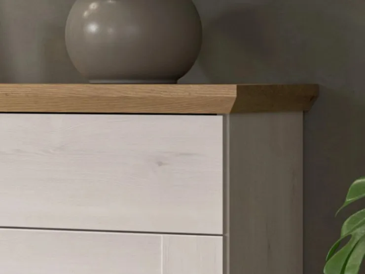 Inn.Furn Garderoben-Set 3-teilig Weiß Lärche 175 cm Landhaus-Stil Mirano* Möbelserien