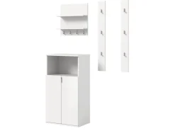 Inn.Furn Garderoben-Set 4-teilig in Weiß Hochglanz 117 cm SystemX* Möbelserien