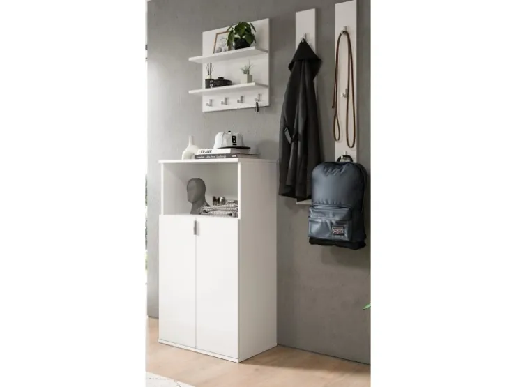 Inn.Furn Garderoben-Set 4-teilig in Weiß Hochglanz 117 cm SystemX* Möbelserien