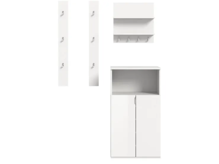 Inn.Furn Garderoben-Set 4-teilig in Weiß Hochglanz 117 cm SystemX* Möbelserien