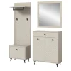 Inn.Furn Garderoben-Set 4-teilig Sand 195 cm mit Fräsungen Apunti