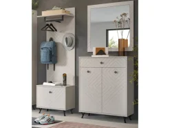 Inn.Furn Garderoben-Set 4-teilig Sand 195 cm mit Fräsungen Apunti
