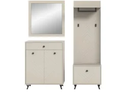 Inn.Furn Garderoben-Set 4-teilig Sand 195 cm mit Fräsungen Apunti