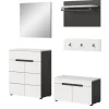Inn.Furn Garderoben-Set 5-teilig in Weiß und Grau 175 cm Cooper