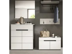 Inn.Furn Garderoben-Set 5-teilig in Weiß und Grau 175 cm Cooper
