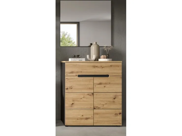 Inn.Furn Garderoben-Set 2-teilig Eiche Grau 80 cm mit Soft-Close Cooper