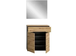 Inn.Furn Garderoben-Set 2-teilig Eiche Grau 80 cm mit Soft-Close Cooper