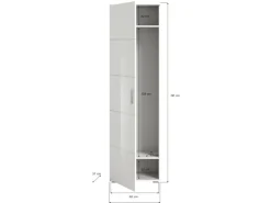 Inn.Furn Garderoben-Set 3-teilig Weiß Hochglanz 180 cm mit 13 Fächern Grazie