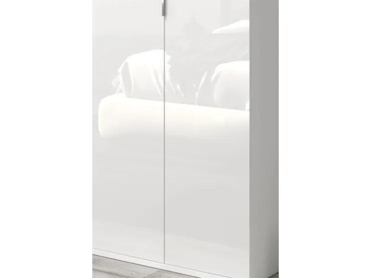 Inn.Furn Garderoben-Set 4-teilig Weiß Hochglanz 243 cm mit Spiegel SystemX* Möbelserien