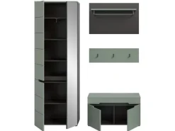 Inn.Furn Garderoben-Set 4-teilig in Salbei und Grau 160 cm Cooper