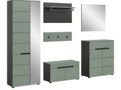 Inn.Furn Garderoben-Set 6-teilig in Salbei und Grau 255 cm Cooper