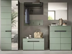 Inn.Furn Garderoben-Set 6-teilig in Salbei und Grau 255 cm Cooper