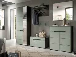 Inn.Furn Garderoben-Set 6-teilig in Salbei und Grau 255 cm Cooper