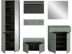Inn.Furn Garderoben-Set 6-teilig in Salbei und Grau 255 cm Cooper