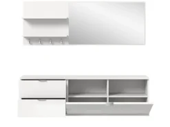 Inn.Furn Garderoben-Set 4-teilig in Weiß Hochglanz 144 cm SystemX* Möbelserien