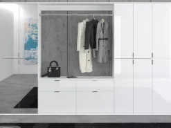 Inn.Furn Garderoben-Set 5-teilig Weiß Hochglanz 273 cm Viel Stauraum SystemX* Möbelserien