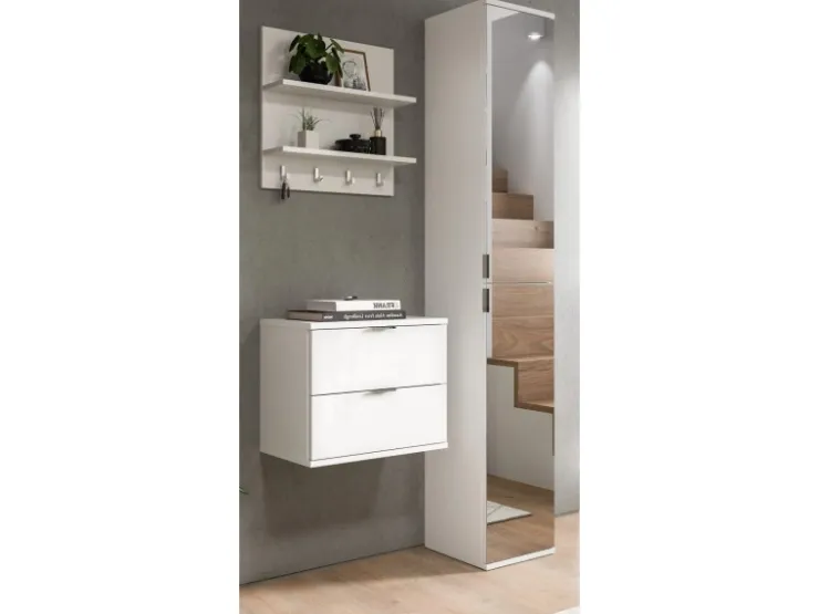 Inn.Furn Garderoben-Set 3-teilig in Weiß Hochglanz 97 cm SystemX* Möbelserien