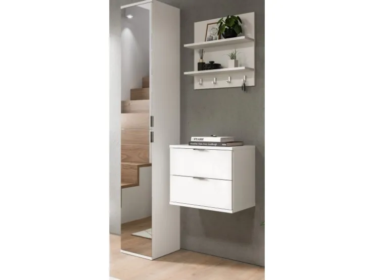 Inn.Furn Garderoben-Set 3-teilig in Weiß Hochglanz 97 cm SystemX* Möbelserien