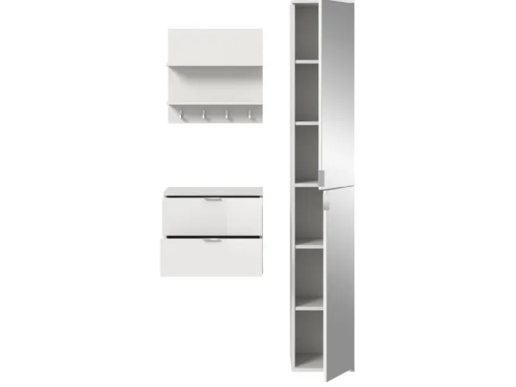 Inn.Furn Garderoben-Set 3-teilig in Weiß Hochglanz 97 cm SystemX* Möbelserien