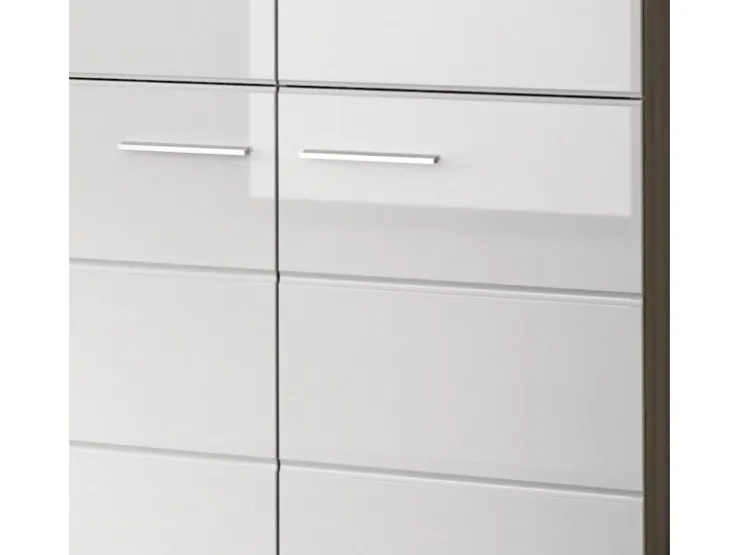 Inn.Furn Garderoben-Set 4-teilig Weiß Hochglanz Grau 175 cm Rumba* Möbelserien