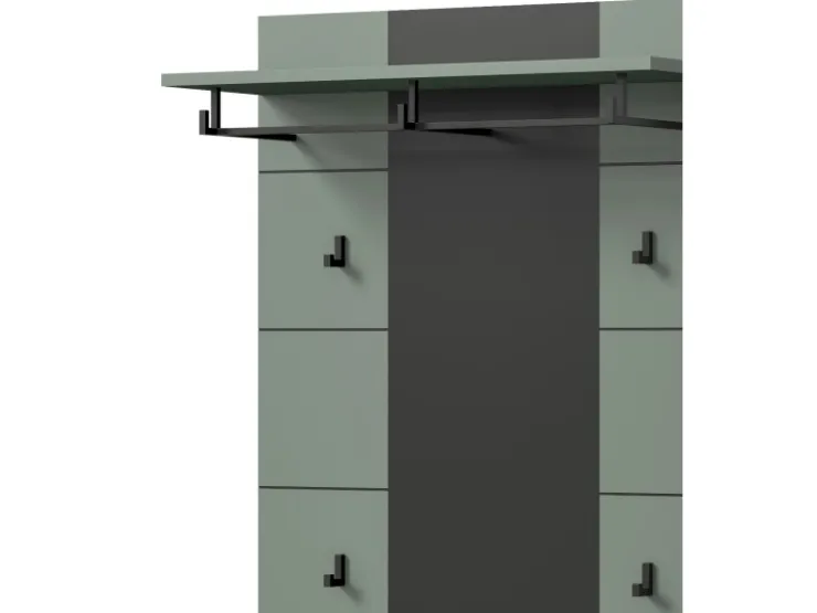 Inn.Furn Garderoben-Set 4-teilig in Salbei und Grau 175 cm Cooper