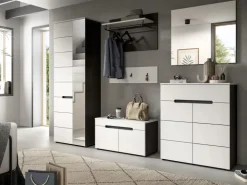Inn.Furn Garderoben-Set 6-teilig in Weiß und Grau 255 cm Cooper* Möbelserien