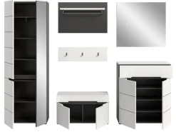 Inn.Furn Garderoben-Set 6-teilig in Weiß und Grau 255 cm Cooper* Möbelserien