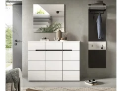 Inn.Furn Garderoben-Set 3-teilig in Weiß und Grau 180 cm Cooper