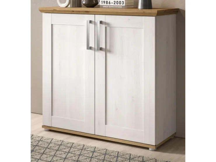 Inn.Furn Kommode Weiß Lärche Eiche Artisan 95 cm Landhaus Mirano